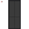 Kora Solid Wood Internal Door Pair UK Made DD0116T Tinted Glass - Shadow Black Premium Primed - Urban Lite® Bespoke Sizes