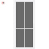 Kora Solid Wood Internal Door UK Made  DD0116T Tinted Glass - Cloud White Premium Primed - Urban Lite® Bespoke Sizes