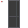 Lerens Solid Wood Internal Door UK Made  DD0117T Tinted Glass - Stormy Grey Premium Primed - Urban Lite® Bespoke Sizes
