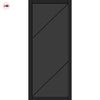 Aria Solid Wood Internal Door UK Made  DD0124T Tinted Glass - Shadow Black Premium Primed - Urban Lite® Bespoke Sizes