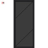 Aria Solid Wood Internal Door UK Made  DD0124T Tinted Glass - Shadow Black Premium Primed - Urban Lite® Bespoke Sizes