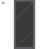 Aria Solid Wood Internal Door UK Made  DD0124T Tinted Glass - Stormy Grey Premium Primed - Urban Lite® Bespoke Sizes