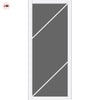 Aria Solid Wood Internal Door UK Made  DD0124T Tinted Glass - Whie Premium Primed - Urban Lite® Bespoke Sizes