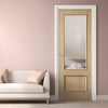 Murcia Oak Panel Internal Door - Clear Glass - Prefinished