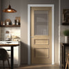 Toledo Oak Panel Internal Door - Clear Glass - Prefinished