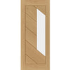 Top Mounted Stainless Steel Sliding Track & Torino Oak Door - Clear Glass - Prefinished