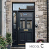 Exterior Victorian Nightingale 3L 2P Front Door with Single Sidelight - Customisable: Size, Colour, Glass and Sidelight Options