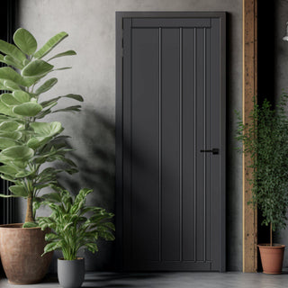 Image: Simona Panel Solid Wood Internal Door UK Made  DD0105P - Stormy Grey Premium Primed - Urban Lite® Bespoke Sizes
