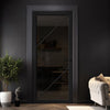 Aria Solid Wood Internal Door UK Made DD0124T Tinted Glass - 7 Colour Options Premium Primed - Urban Lite® Bespoke Sizes