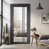 Milano Solid Wood Internal Door UK Made  DD0101C Clear Glass - Stormy Grey Premium Primed - Urban Lite® Bespoke Sizes