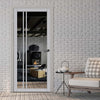 Milano Solid Wood Internal Door UK Made  DD0101C Clear Glass - Mist Grey Premium Primed - Urban Lite® Bespoke Sizes