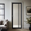 Milano Solid Wood Internal Door UK Made  DD0101F Frosted Glass - Shadow Black Premium Primed - Urban Lite® Bespoke Sizes