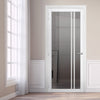 Milano Solid Wood Internal Door UK Made  DD0101T Tinted Glass - Cloud White Premium Primed - Urban Lite® Bespoke Sizes