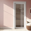 Galeria Solid Wood Internal Door UK Made  DD0102C Clear Glass - Cloud White Premium Primed - Urban Lite® Bespoke Sizes