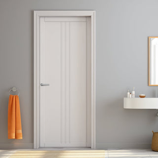Image: Galeria Panel Solid Wood Internal Door UK Made  DD0102P - Cloud White Premium Primed - Urban Lite® Bespoke Sizes