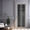 Galeria Solid Wood Internal Door UK Made  DD0102T Tinted Glass - Mist Grey Premium Primed - Urban Lite® Bespoke Sizes