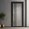 Bella Solid Wood Internal Door UK Made DD0103C Clear Glass - 7 Colour Options Premium Primed - Urban Lite® Bespoke Sizes
