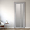 Bella Solid Wood Internal Door UK Made  DD0103F Frosted Glass - Mist Grey Premium Primed - Urban Lite® Bespoke Sizes