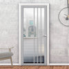 Tula Solid Wood Internal Door UK Made DD0104C Clear Glass - 7 Colour Options Premium Primed - Urban Lite® Bespoke Sizes