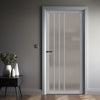 Tula Solid Wood Internal Door UK Made  DD0104F Frosted Glass - Mist Grey Premium Primed - Urban Lite® Bespoke Sizes