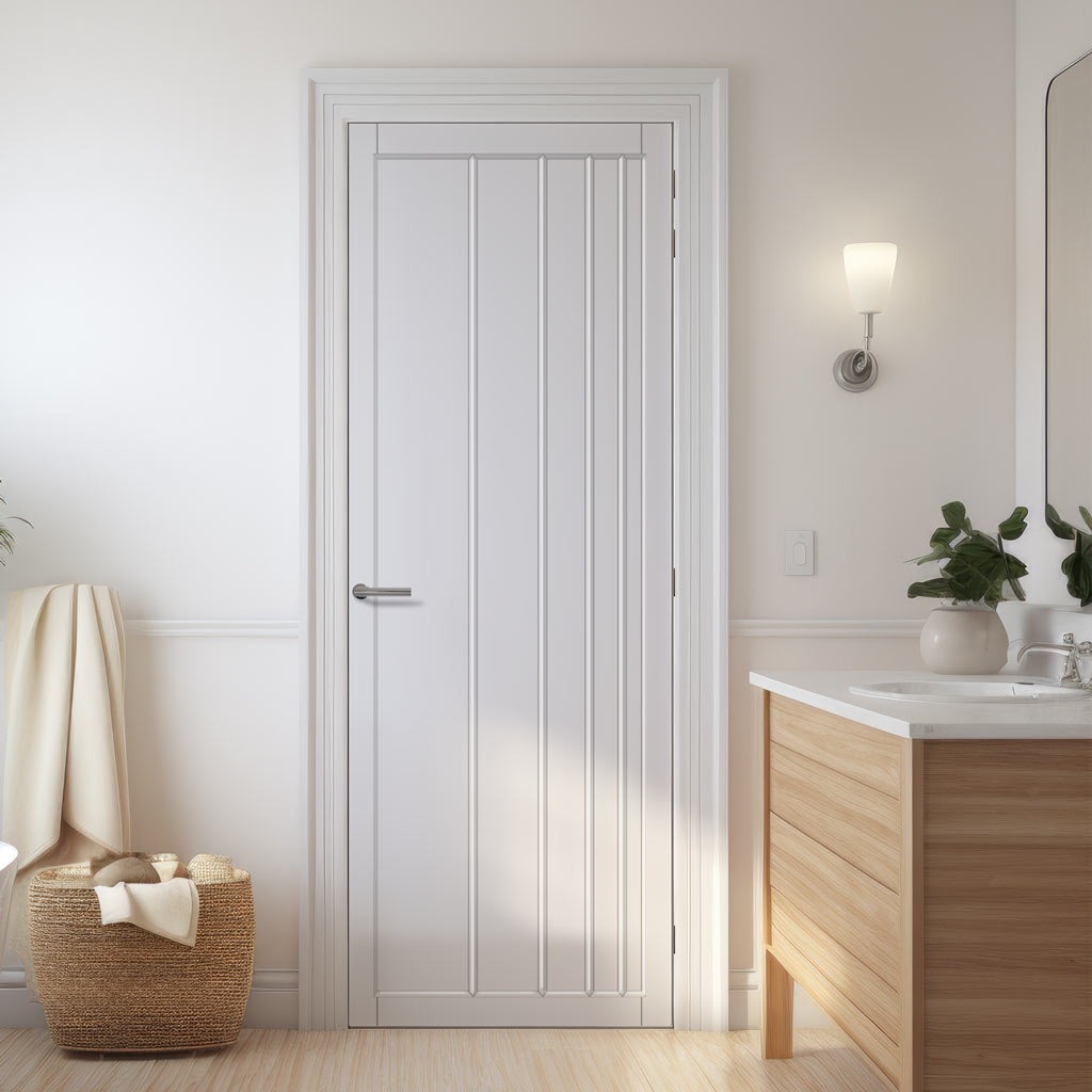 Simona Panel Solid Wood Internal Door UK Made  DD0105P - Cloud White Premium Primed - Urban Lite® Bespoke Sizes