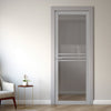 Adina Solid Wood Internal Door UK Made  DD0107C Clear Glass - Mist Grey Premium Primed - Urban Lite® Bespoke Sizes