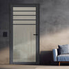 Drake Solid Wood Internal Door UK Made  DD0108C Clear Glass - Stormy Grey Premium Primed - Urban Lite® Bespoke Sizes