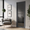 Drake Solid Wood Internal Door UK Made  DD0108T Tinted Glass - Stormy Grey Premium Primed - Urban Lite® Bespoke Sizes