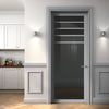 Drake Solid Wood Internal Door UK Made  DD0108T Tinted Glass - Mist Grey Premium Primed - Urban Lite® Bespoke Sizes