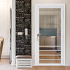Hirahna Solid Wood Internal Door UK Made DD0109C Clear Glass - 7 Colour Options Premium Primed - Urban Lite® Bespoke Sizes