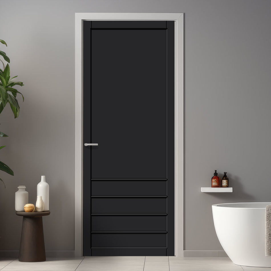 Hirahna Panel Solid Wood Internal Door UK Made DD0109P - 7 Colour Options Premium Primed - Urban Lite® Bespoke Sizes
