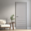 Hirahna Panel Solid Wood Internal Door UK Made  DD0109P - Mist Grey Premium Primed - Urban Lite® Bespoke Sizes