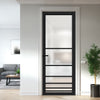 Chord Solid Wood Internal Door UK Made  DD0110F Frosted Glass - Shadow Black Premium Primed - Urban Lite® Bespoke Sizes