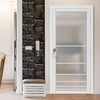 Chord Solid Wood Internal Door UK Made  DD0110F Frosted Glass - Cloud White Premium Primed - Urban Lite® Bespoke Sizes