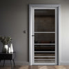 Chord Solid Wood Internal Door UK Made  DD0110T Tinted Glass - Mist Grey Premium Primed - Urban Lite® Bespoke Sizes