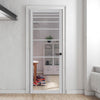 Revella Solid Wood Internal Door UK Made  DD0111C Clear Glass - Cloud White Premium Primed - Urban Lite® Bespoke Sizes