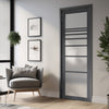 Amoo Solid Wood Internal Door UK Made DD0112F Frosted Glass - 7 Colour Options Premium Primed - Urban Lite® Bespoke Sizes