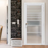 Amoo Solid Wood Internal Door UK Made  DD0112F Frosted Glass - Cloud White Premium Primed - Urban Lite® Bespoke Sizes