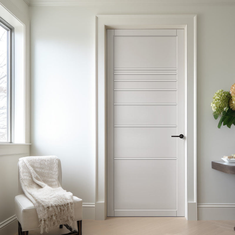 Amoo Panel Solid Wood Internal Door UK Made DD0112P - 7 Colour Options Premium Primed - Urban Lite® Bespoke Sizes