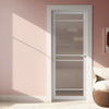 Ebida Solid Wood Internal Door UK Made  DD0113F Frosted Glass - Cloud White Premium Primed - Urban Lite® Bespoke Sizes