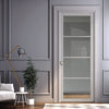 Florence Solid Wood Internal Door UK Made DD0114C Clear Glass - 7 Colour Options Premium Primed - Urban Lite® Bespoke Sizes