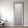 Firena Solid Wood Internal Door UK Made  DD0114F Frosted Glass - Mist Grey Premium Primed - Urban Lite® Bespoke Sizes