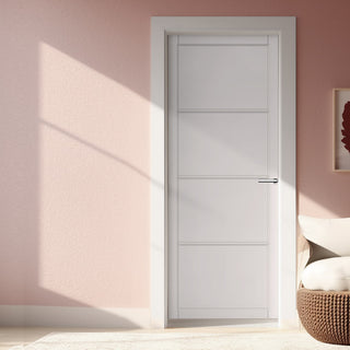 Image: Firena Panel Solid Wood Internal Door UK Made  DD0114P - Cloud White Premium Primed - Urban Lite® Bespoke Sizes