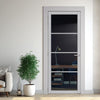Florence Solid Wood Internal Door UK Made  DD0114T Tinted Glass - Mist Grey Premium Primed - Urban Lite® Bespoke Sizes