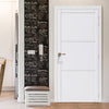 Iretta Panel Solid Wood Internal Door UK Made DD0115P - 7 Colour Options Premium Primed - Urban Lite® Bespoke Sizes