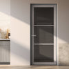 Iretta Solid Wood Internal Door UK Made  DD0115T Tinted Glass - Mist Grey Premium Primed - Urban Lite® Bespoke Sizes