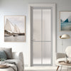 Kora Solid Wood Internal Door UK Made DD0116F Frosted Glass - 7 Colour Options Premium Primed - Urban Lite® Bespoke Sizes
