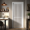 Kora Solid Wood Internal Door UK Made  DD0116F Frosted Glass - Cloud White Premium Primed - Urban Lite® Bespoke Sizes