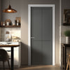 Kora Panel Solid Wood Internal Door UK Made  DD0116P - Stormy Grey Premium Primed - Urban Lite® Bespoke Sizes