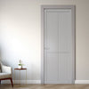 Kora Panel Solid Wood Internal Door UK Made  DD0116P - Mist Grey Premium Primed - Urban Lite® Bespoke Sizes